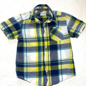 Place Blue and Yellow Plaid Button Down Shirt